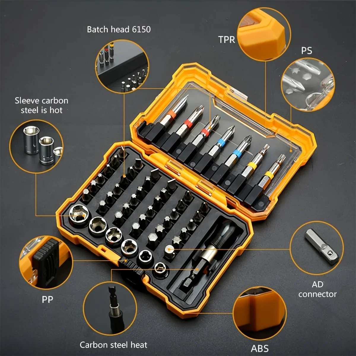 50 in 1 Screwdriver Bit Set Magnetic Hex Torx Bits with Torage Case Electric Screwdriver Socket Adapter for Home Repair Tool