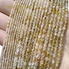 Fine Natural Stone Faceted Yellow Citrine Gemstone Round Spacer Beads For Jewelry Making  DIY Bracelet Necklace 2/3/4MM 15'' 1