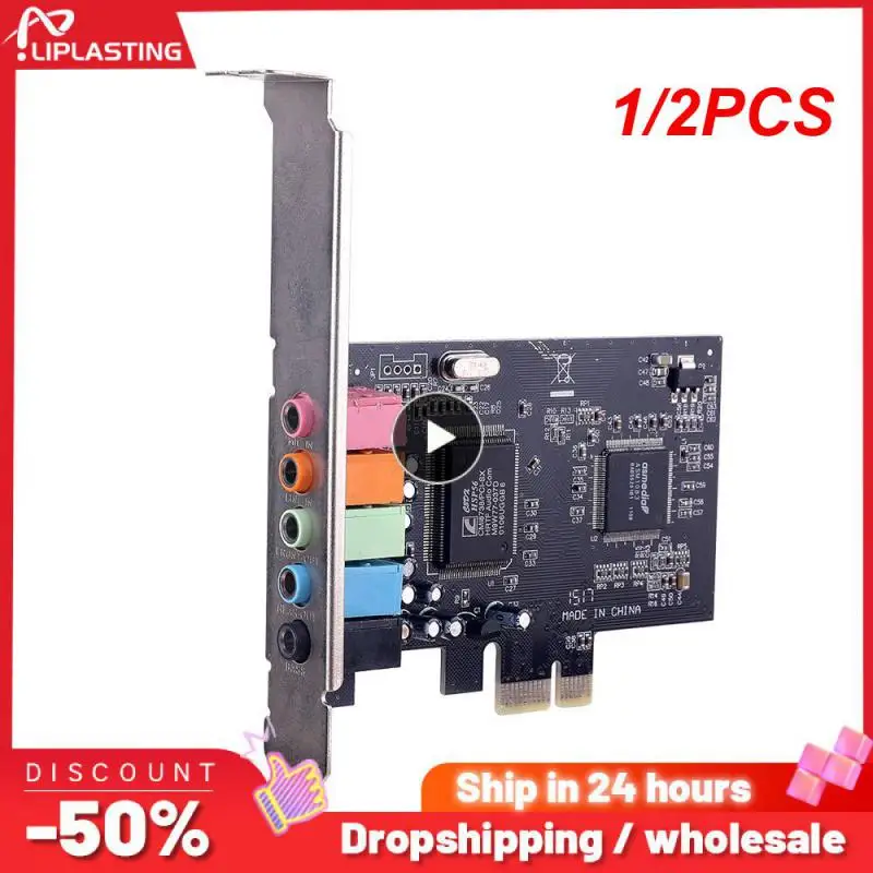 

1/2 шт. воспроизведение 5,1 каналов Pci-express звуковая карта Pci Express Xi-e Cmi8738 чипсет легкий Высококачественный портативный