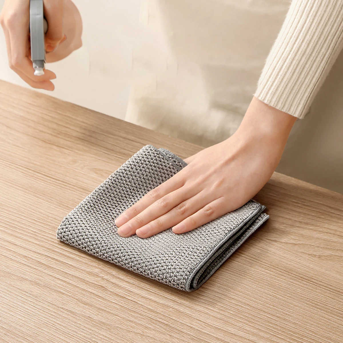 2pcs-Solid Color Scrubbing Pad Square Cloth