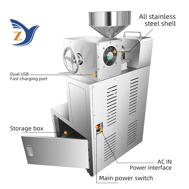 Oil Press Machine Medium-Sized Commercial P30 Fully Automatic Digital Temperature Control 2520W Power 20-30Kg per Hour
