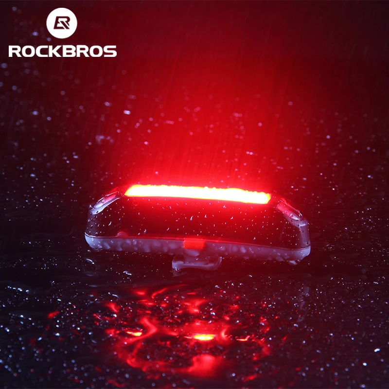Feu Arrière Vélo ROCKBROS - LED Intelligent, Détection De Freinage, USB, Noir