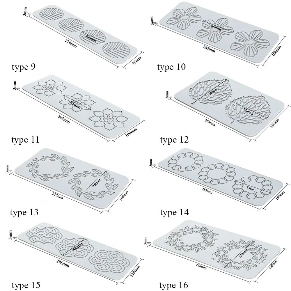 Flower Leaf Patterns Cake Lace Mat Fondant Silicone Mold DIY Craft Baking Decoration Tools Cooking Printing Mold