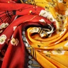 BYSIFA Letters Silk Scarf Shawl Spring Fall Fashion Square Coffee Orange Scarves Foulard Winter Women Headscarves Accessories 5