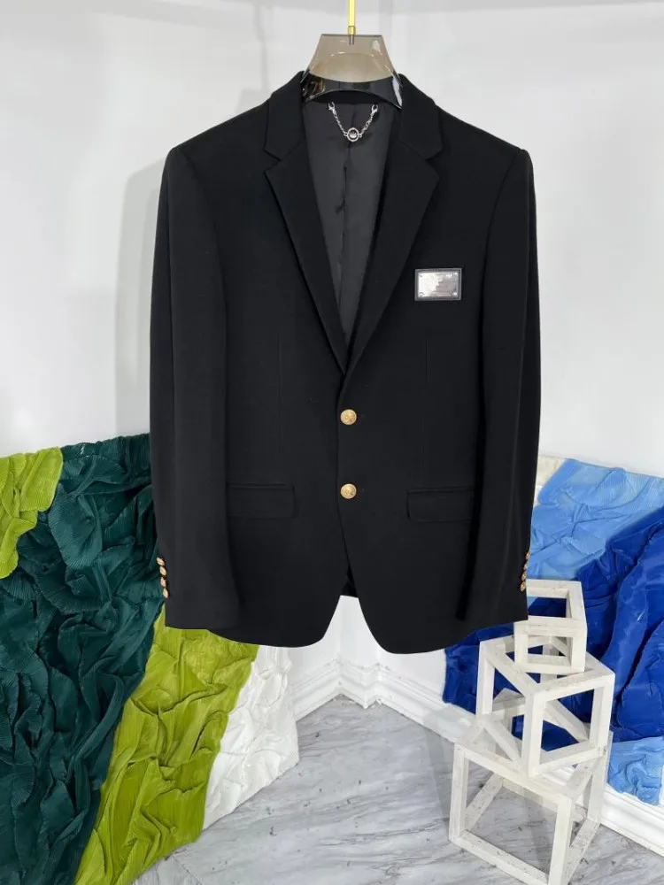 High Quality Mens Single Breasted Slim Fit Business Work Blazer Autumn Designer Suit Coat Party Black Dress Suit Blazer Jacket
