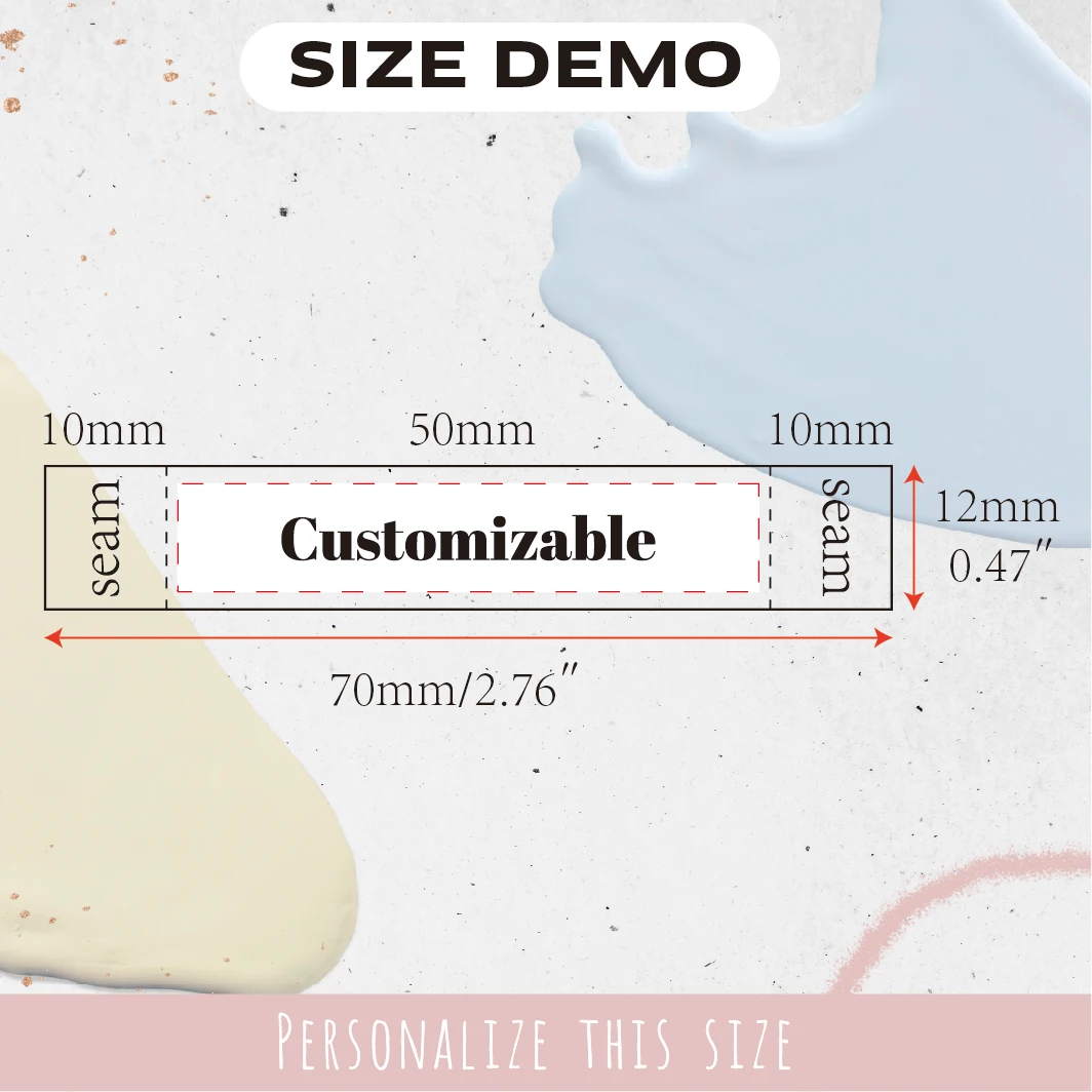 맞춤형 접힌 면 봉제 라벨 0.47″x2.76″ DIY 수제 의류 홈 데코용 개인 맞춤형 텍스트 로고 세탁 가능한 태그