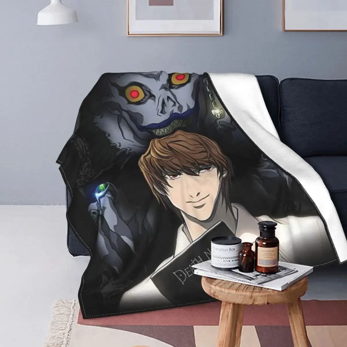 

Death Note Manga Blanket Coral Fleece Plush Anime Light Yagami Ultra-Soft Throw Blanket for Bedding Couch Bed Rug