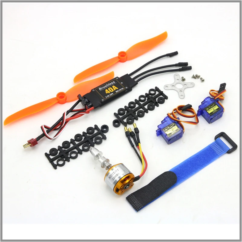 A2212 2212 2200KV 1400KV 1000KV 브러시리스 모터 30A 40A / 40A BLheli ESC SG90 9G 마이크로 서보 RC 고정익 비행기 헬리콥터용