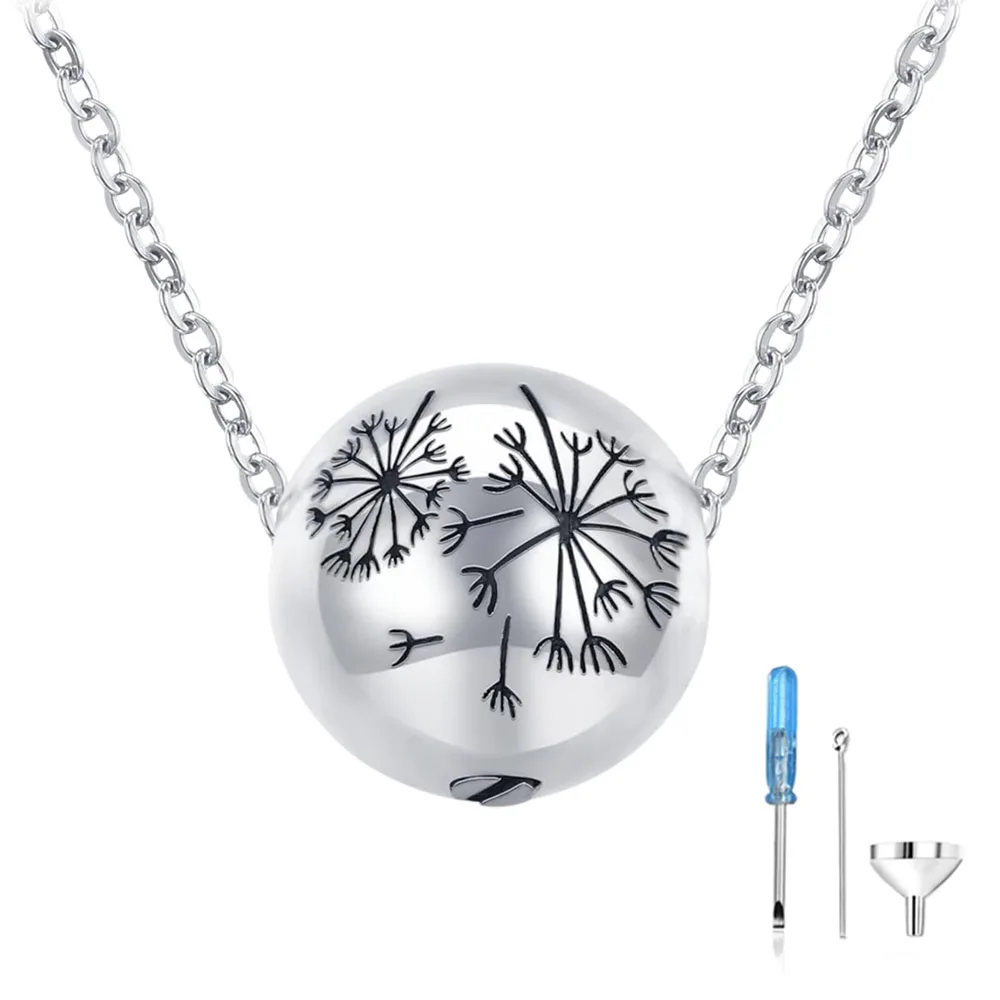Urn Necklace for Women Ashes Dandelion Cremation Necklace for Human & Pet Ashes-Memorial Jewelry Hold Loved Ones's