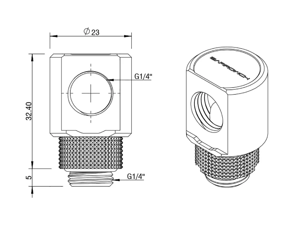 Barrowch Peças 90 Graus g1 Fittings 360 Acessórios Giratórios Caixa do Computador Líquido de Refrigeração Loop Kit Construir Conector Fbwt90-mr - Imagem 4