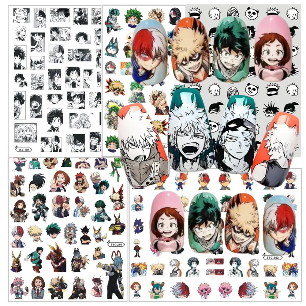 TSC-167 Manga My Hero Academia Anime 3d Nail Art Stickers Decal Slider Template Diy Nail Tool Decorations nail stickers nail art tools nail decals