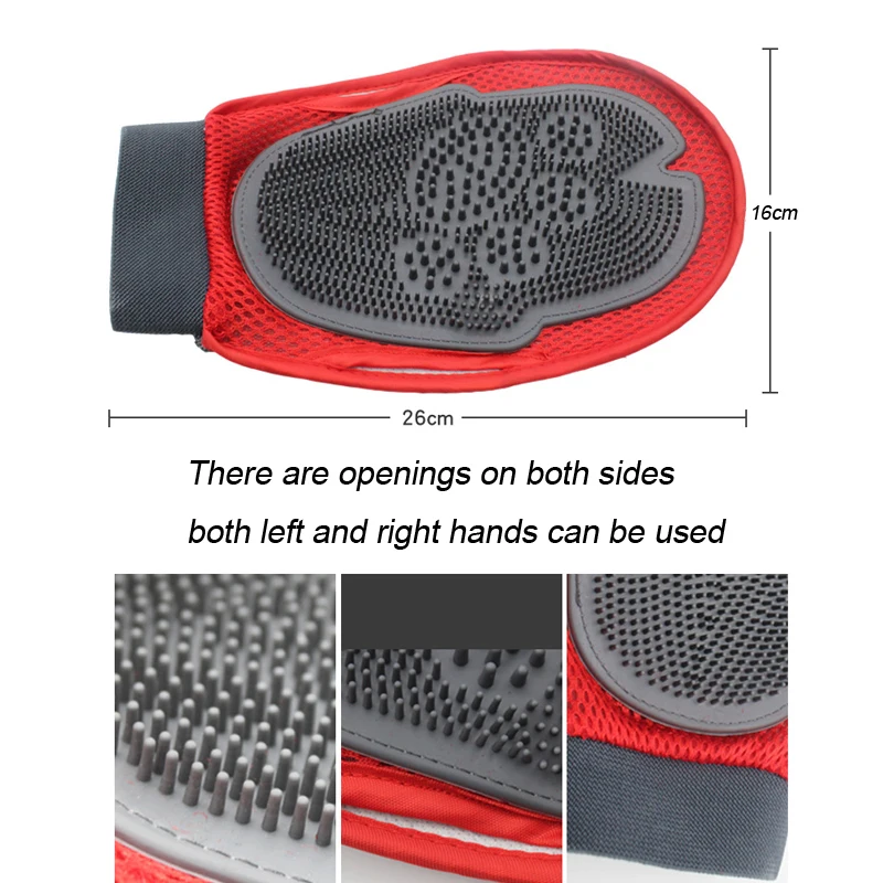 Dog Grooming Glove Hair Removal Brush pet grooming gloves pet hair remover gloves Silicone Combing Deshedding Brush Dog Cat Bathing Massage Shower Rubber Mitt Pet Product