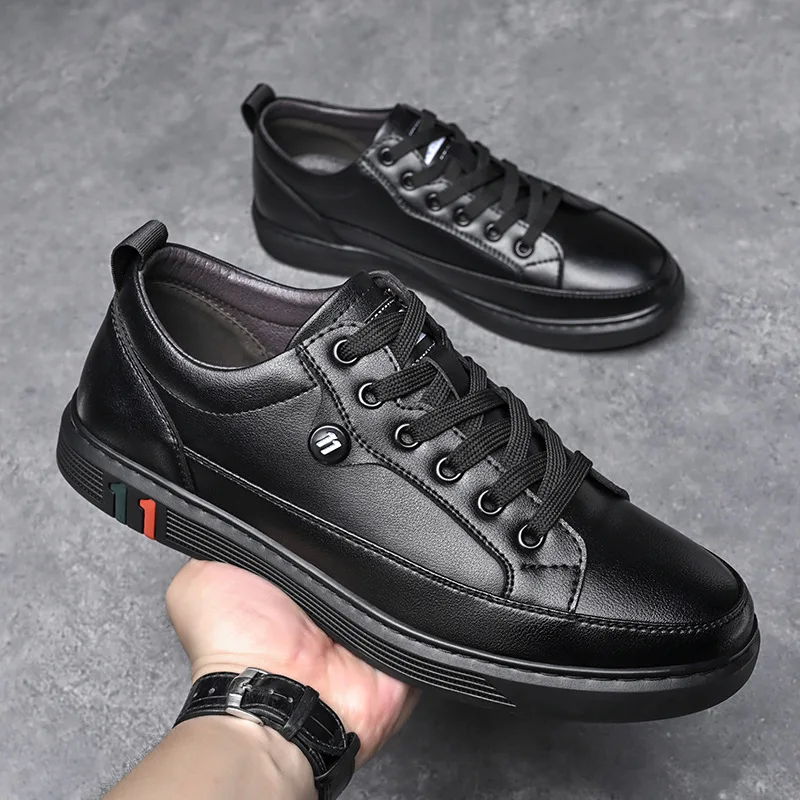 

Man Shoes High Quality Handmade Genuine Leather Casual Men Flat Platform Walking Outdoor Footwear Loafers Breathable Sneakers