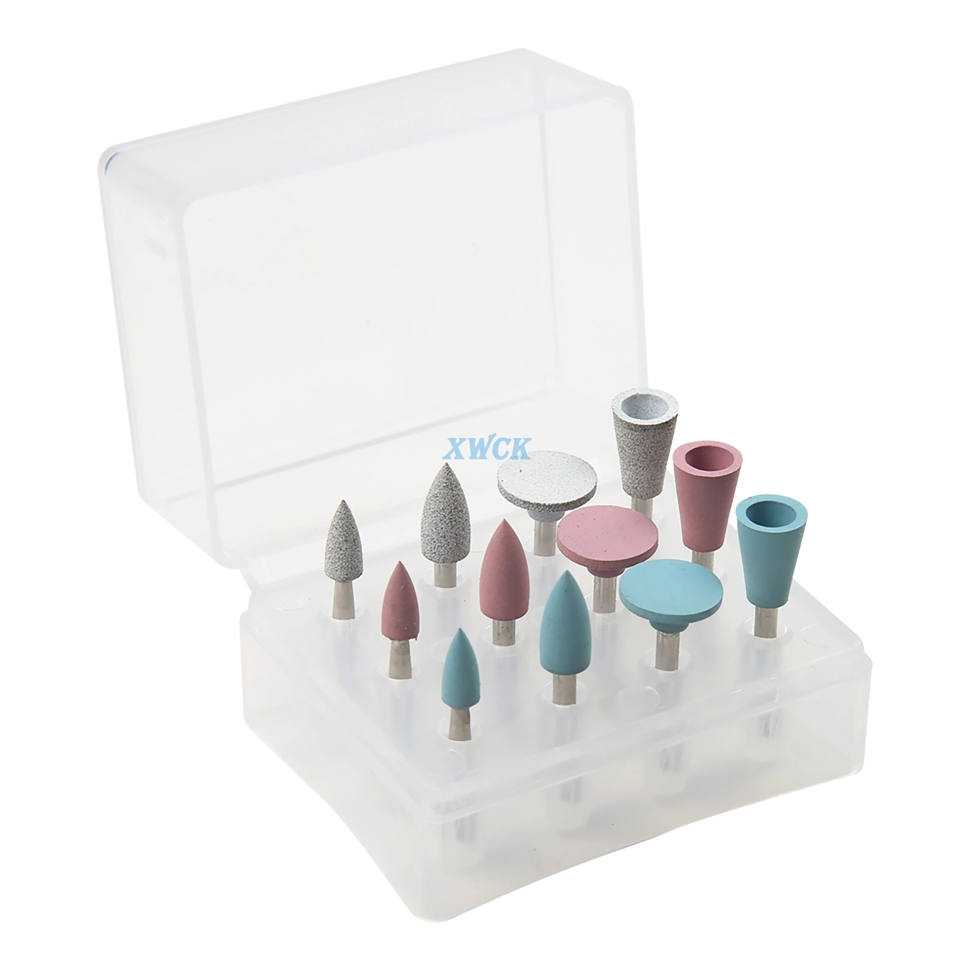 12Pcs/Set Mix Dental Silicone Rubber Grinding Heads Teeth Polisher Low-speed Machine Composite Flnish and Polish For Dentist