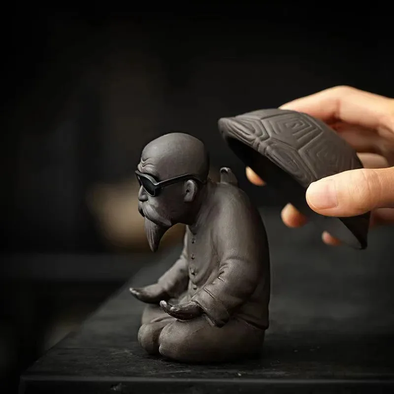 Ceramic Kung Fu Tea Old Man Pet Statue Tea Strainer Leaking Strainer Household Set Accessories Ceremony Decoration tea pet ornaments