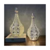 Moroccan Style Metal Table Lamp Battery Powered Cordless Lamp with Fairy Lights Bulb for Christmas Room A 2