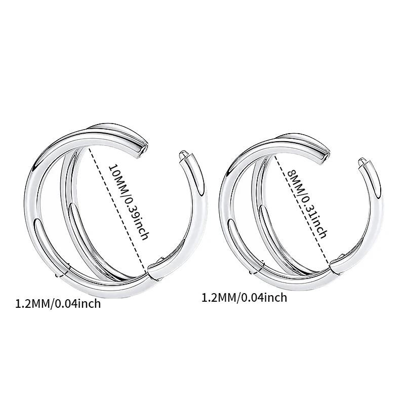 Nose Rings Hoops Double Septum Rings Cartilage Hoop Earring Piercing Nariz Open Stacked Hoop Nose for Women and Men