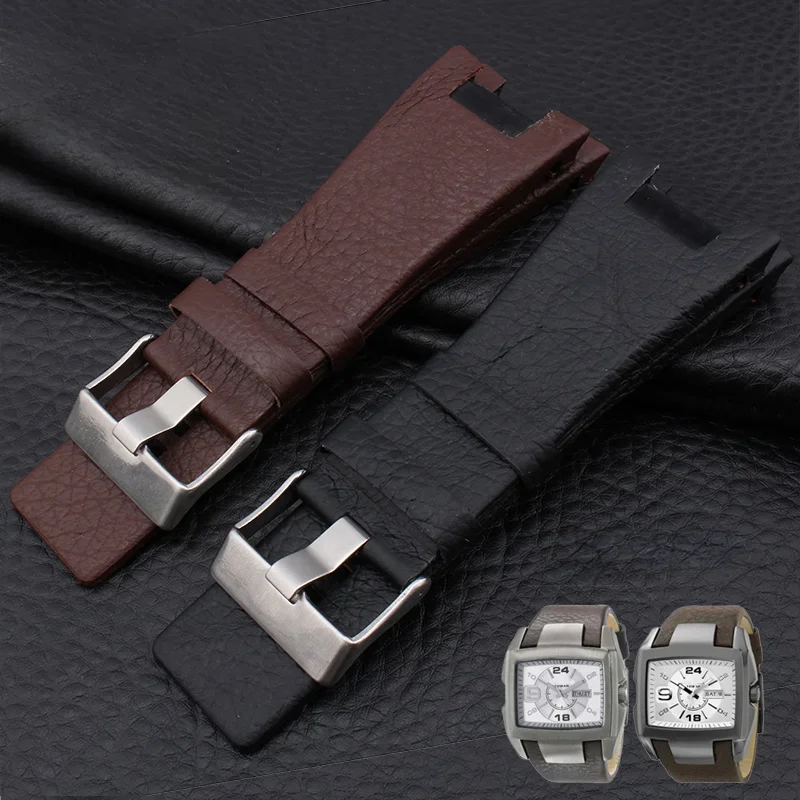 Waterproof Sweat-Proof Leather Watch Strap for Diesel Dz1216