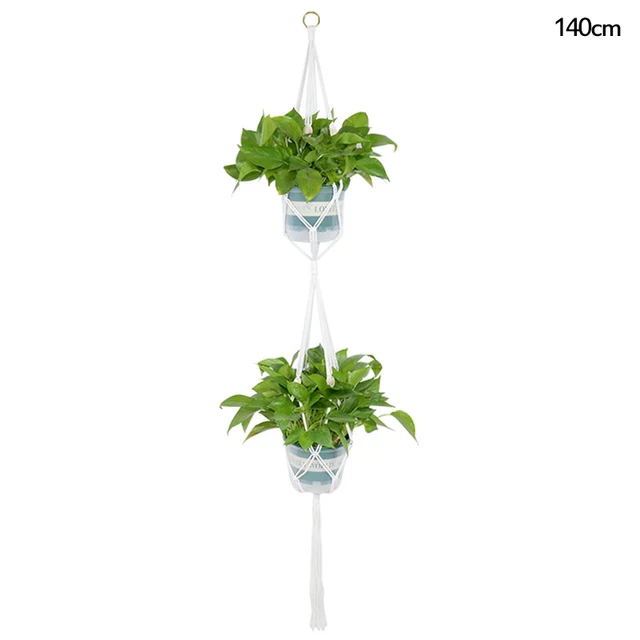 Macrame Handmade Plant Hanger Baskets Flower Pots Holder Balcony Hanging Decoration Knotted Lifting Rope Home Garden Supplies G