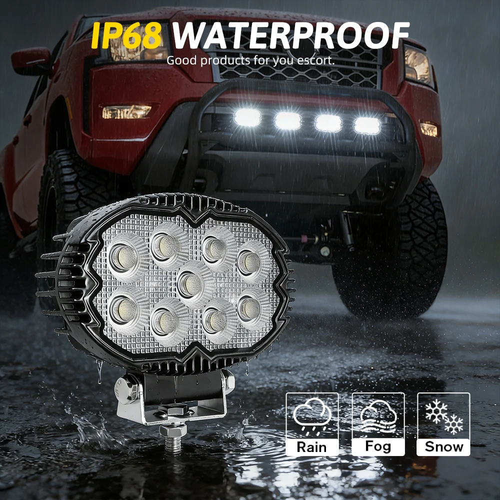 HAOLIDE 6인치 LED 투광등 작업등 LED 스포트라이트 오토바이 오프로드용 ATV 트랙터 자동차 4x4 12V 24V 안개등 IP68