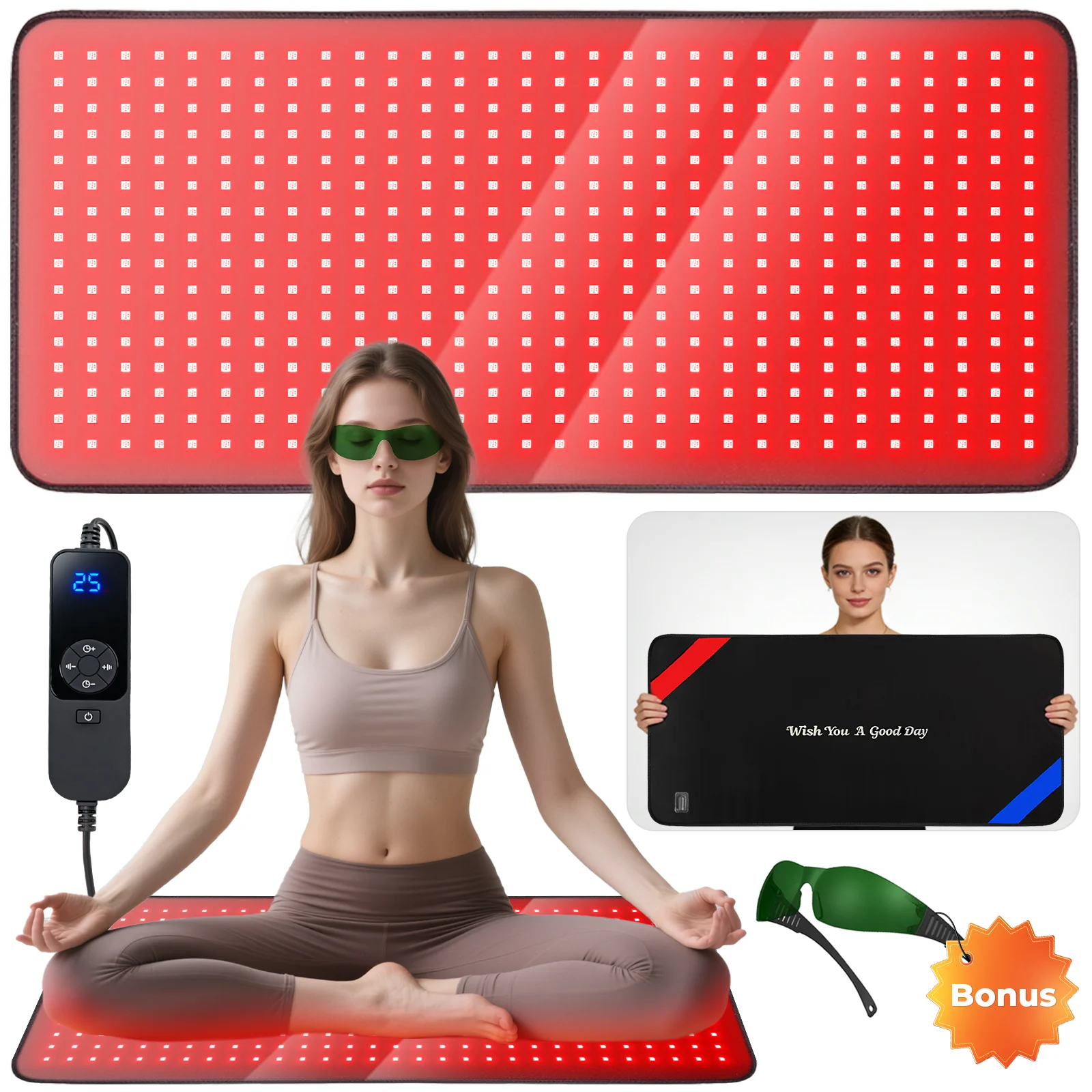 480 LEDs Wearable Red Infrared Light Therapy Belt 660nm 850nm for Waist Back Shoulder Arm Muscle Relief Comfort Care 1