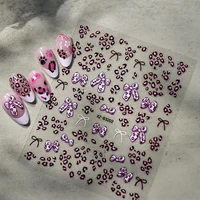 1pcs Colorful Sexy Leopard Print Bowknot Nail Stickers French Simple Pattern Nail Decal DIY Manicure Decor Tips Nail Accessories 2