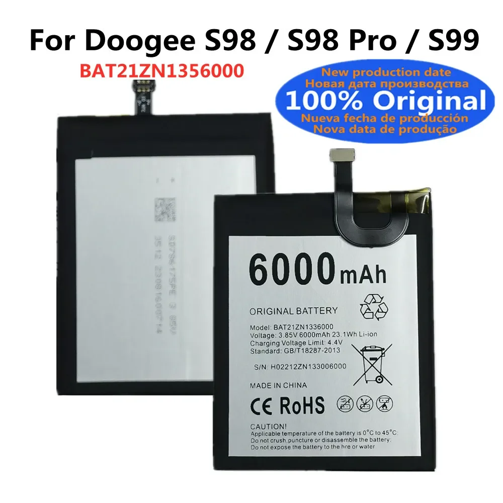 

Аккумулятор для телефона Doogee S98 Pro S99 S98Pro, 6000 дюйма, 6,3 мАч