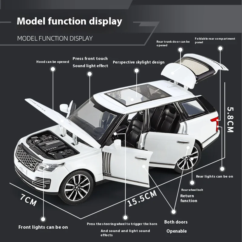 1:32 Land Rover Range Rover 50th Anniversary Diecast SUV Model Car - Central Control Collector's Edition Gift
