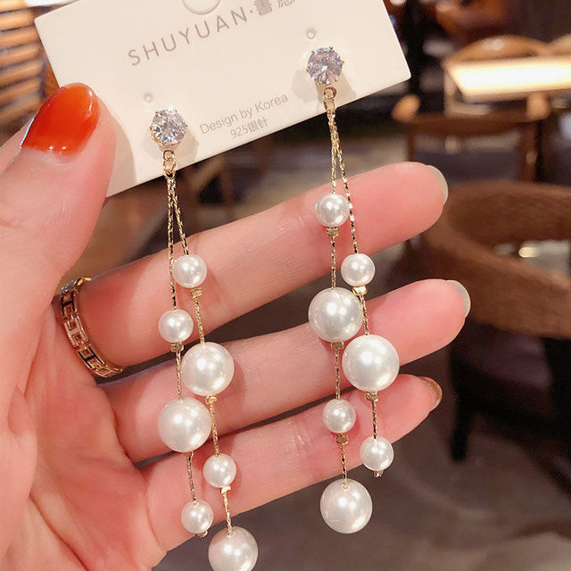 New Fashion Unique Personality Shiny Simple Love Tassel Peach Heart Earrings Party Jewelry Exquisite Gift Wholesale