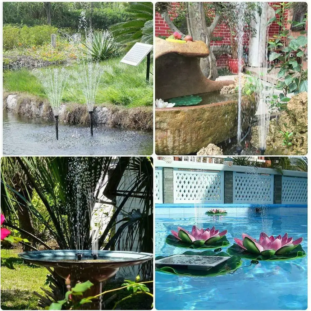 Solar Fountain Pump 1.5w Swimming Pool Built-in Suction Cup Submersible Water Pump With Sponge