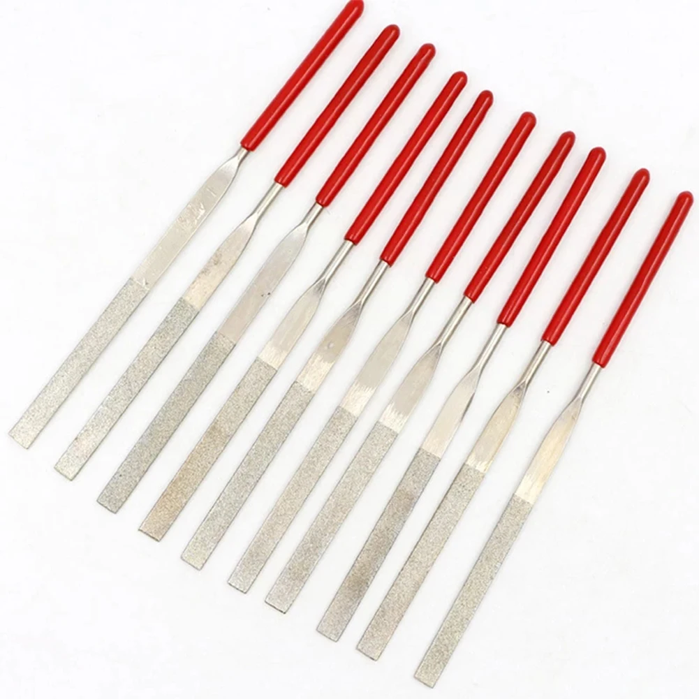 Nadelfeilen-Set, Mini-Nadelfeilen, Zimmer, Zuhause, Innenbereich, Schleifen, Rot + Silber, galvanisiert, Schmirgel, lange Lebensdauer – Detail 8