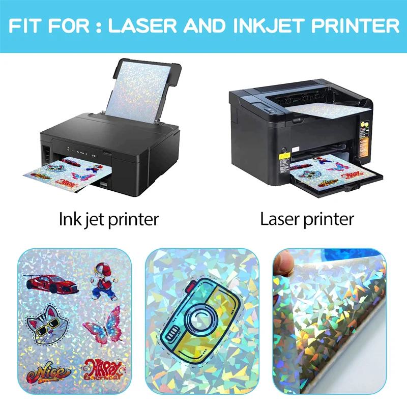 Achetez en gros Papier Autocollant En Vinyle Imprimable A4 Holographique,  Autocollant étanche Pour Imprimante à Jet D'encre Laser Chine et Papier  Autocollant à 700 USD