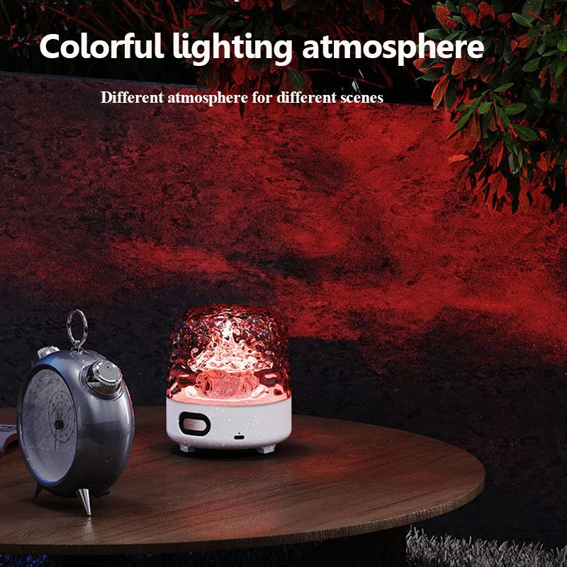 Mini Portable Bluetooth Speaker Remote Control Colorful Projection Ambient Light Surround Sound Music Box Soundbar Long Enduranc