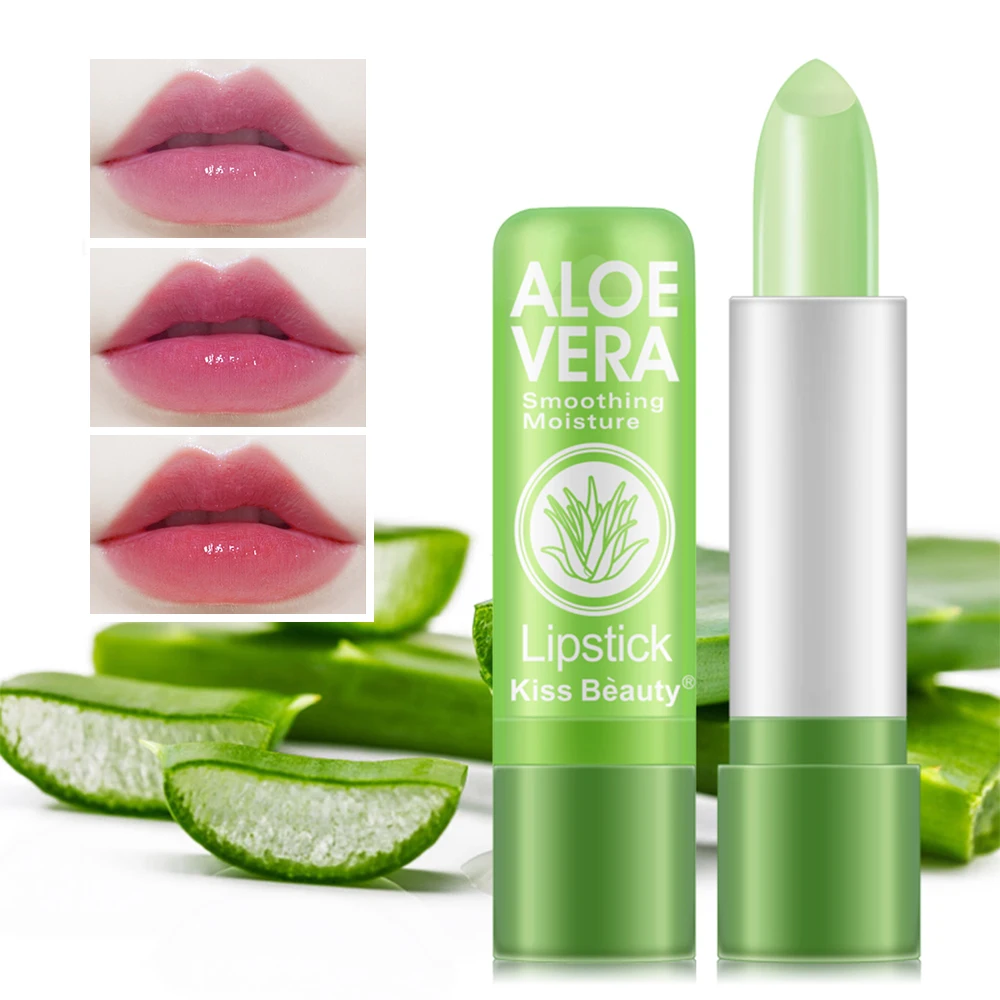 

Увлажняющая губная помада с экстрактом алоэ вера, стойкий бальзам для губ, меняющий цвет при температуре, блеск для губ, косметика для губ, 1 шт.