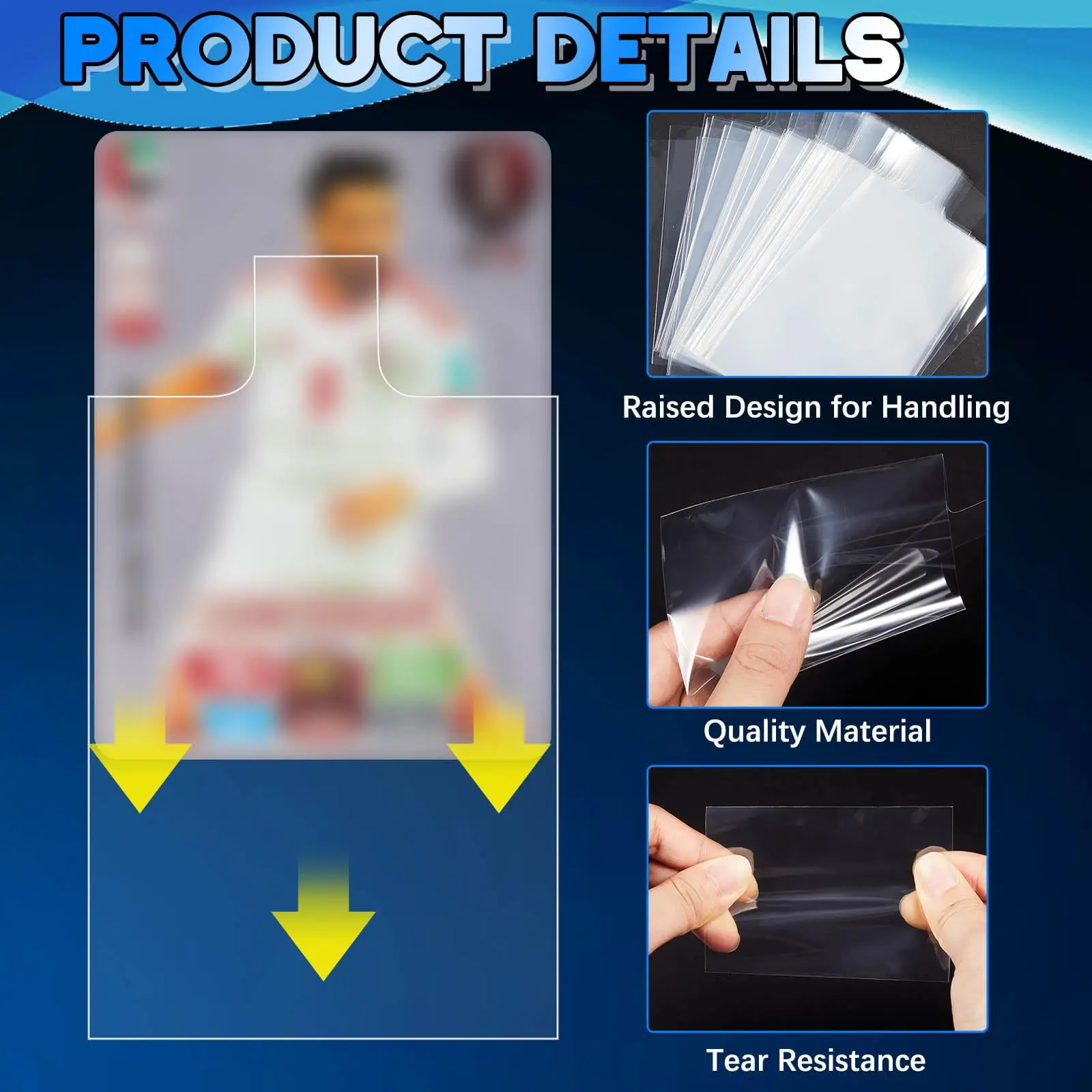 100-1000pcs 65*90mm Raised Type Card Sleeves Fit For Pokemon YuGiOh Game Cards Protector Trading Folder Transparent Case Holder