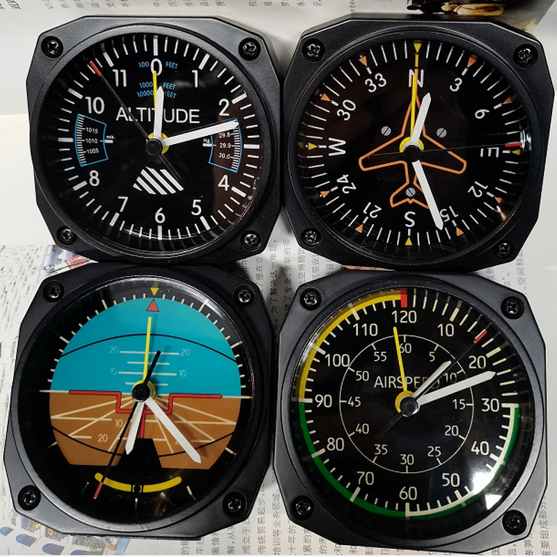 

Aircraft Simulation Instrument Airspeed Meter Alarm Clock Altimeter Alarm Clock Attitude Meter Alarm Clock Heading Indicator