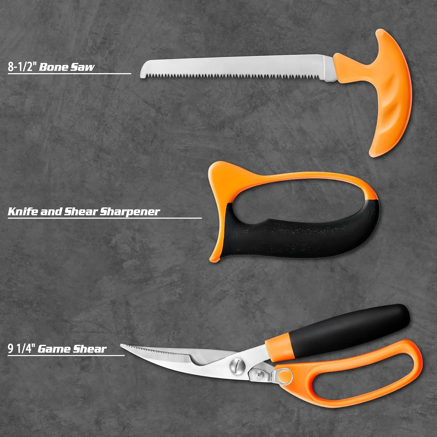 OUTDOORS Hunting Deer Knife Set Field Dressing Kit Portable Butcher Game Processor Set, 12 Pieces 5