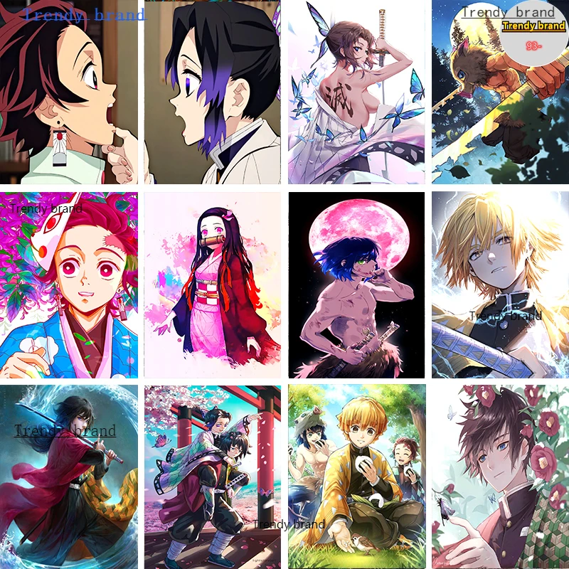 

Pop Anime Demon Slayer Cartoon Canvas Painting Art Nordic Posters and Prints Wall Pictures for Living Room Decoration Frameless
