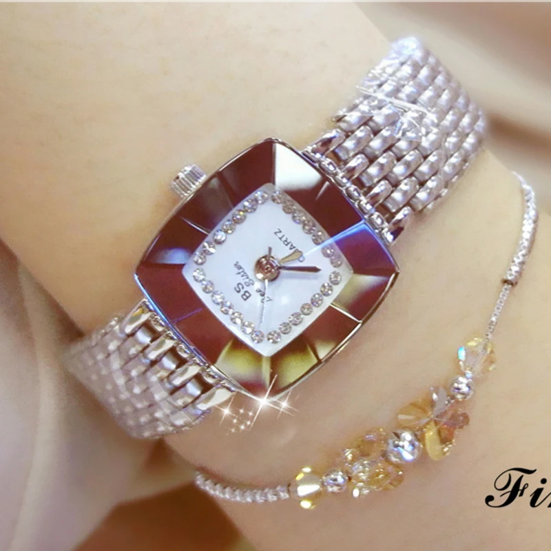BS bee sister Diamond Women Watches Luxury Gold Women's Bracelet Watches Silver Quartz Clock Female 2023 Watch For Ladies Girl
