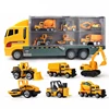 Big Trucks Set Mini Alloy Diecast Car Model Toys Vehicles Carrier Truck Helicopter Tank Fire Truck Engineering Car Toys For Kids 1