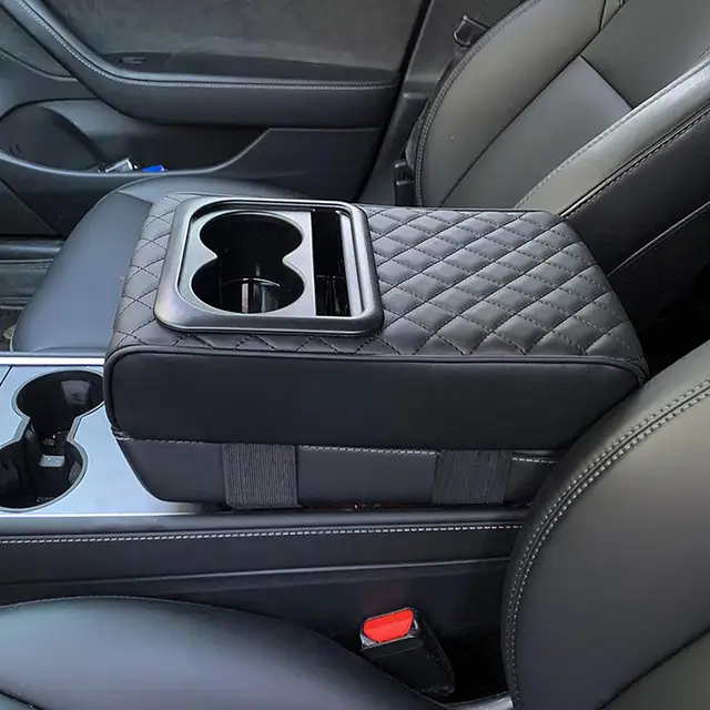 Xoyoeif Car Armrest Cushion, 5-in-1 Center Console Cover With 2 Storage Bags Cup Holder, Tissue Box Slot, Phone Slot For Car Sedans, Car Accessories Interior - View #6