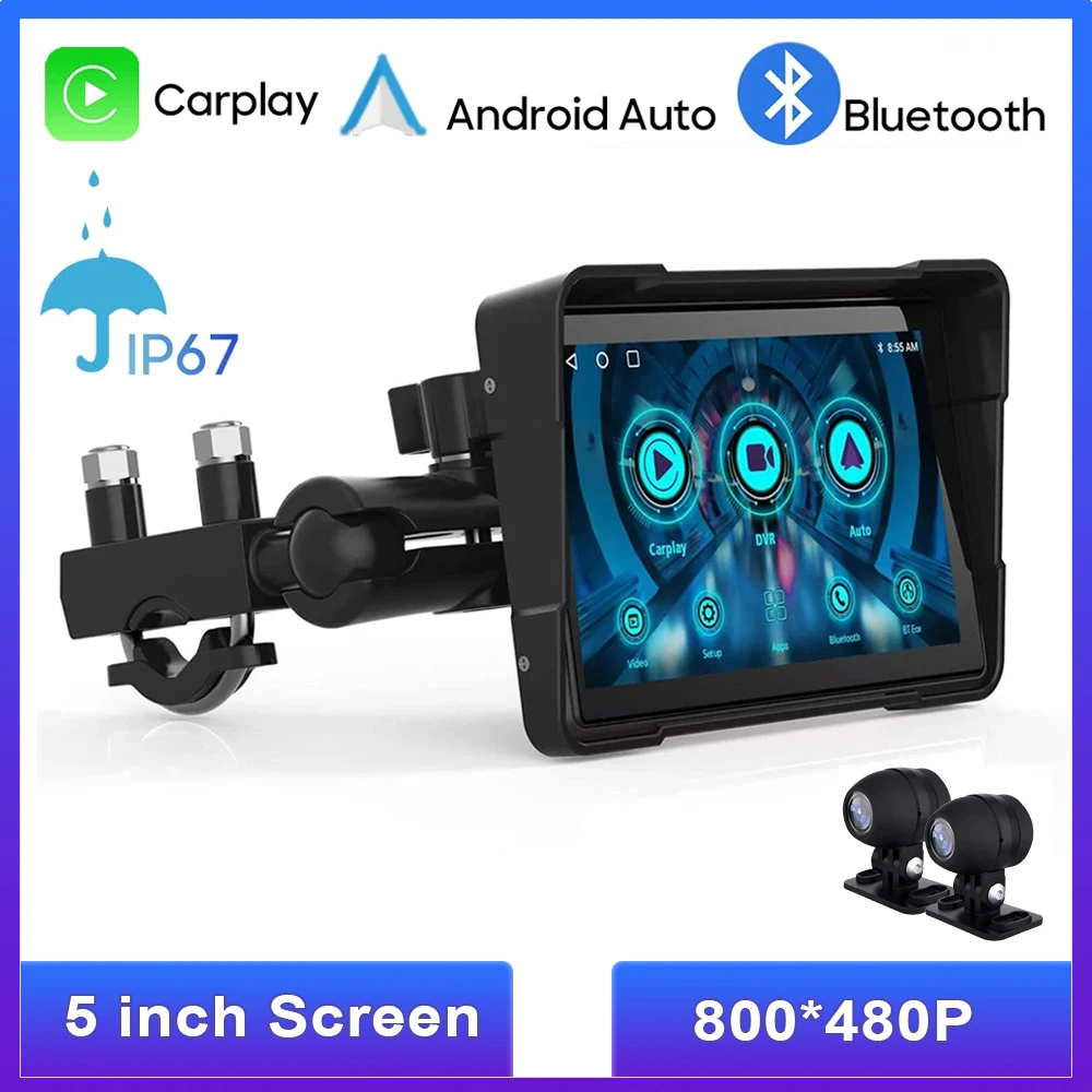 Navigazione Da 5 Pollici Moto Wireless Apple Carplay Android Auto Moto Navi Navigatore Gps Per Moto Ipx7 Schermo Impermeabile