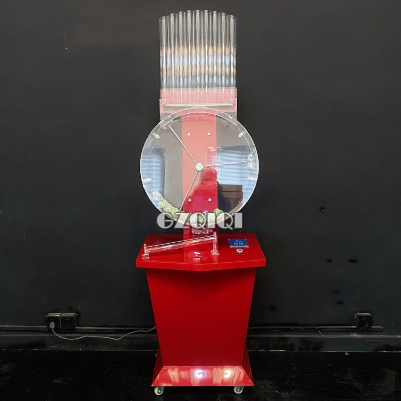 Lottery machine for lottery games and lotto balls J60 machine in red color