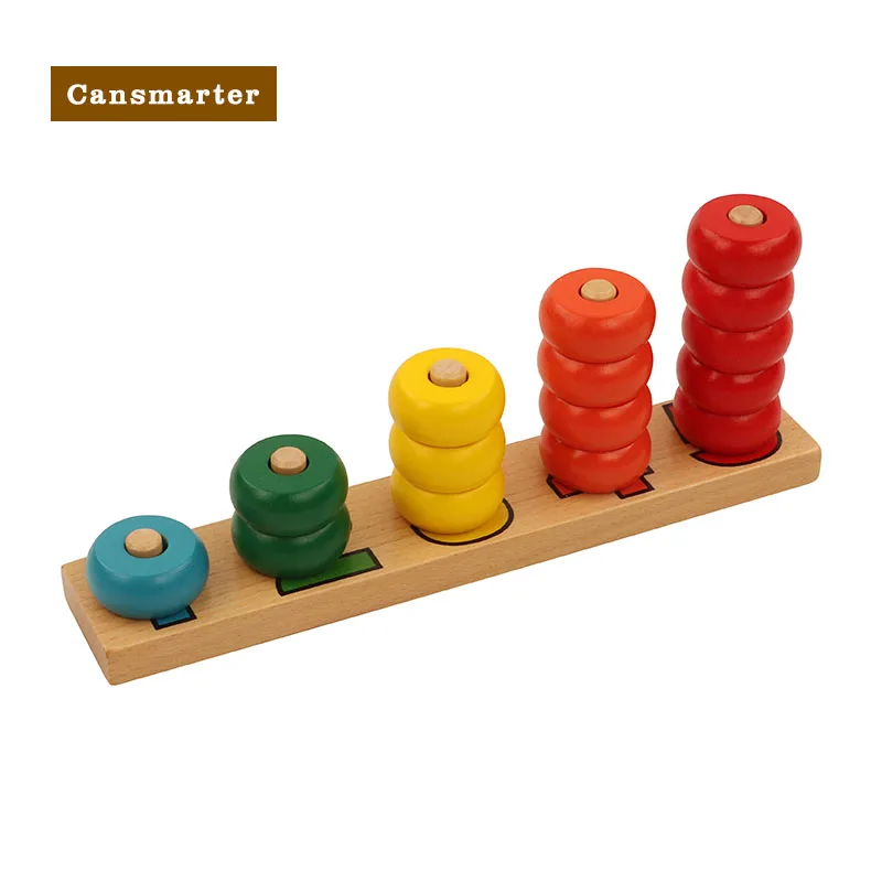 

Montessori Wooden Beech Colors Abacus Math Toys Games Counting Practice Discs Dowel Teaching Aids Educational Toys for Children