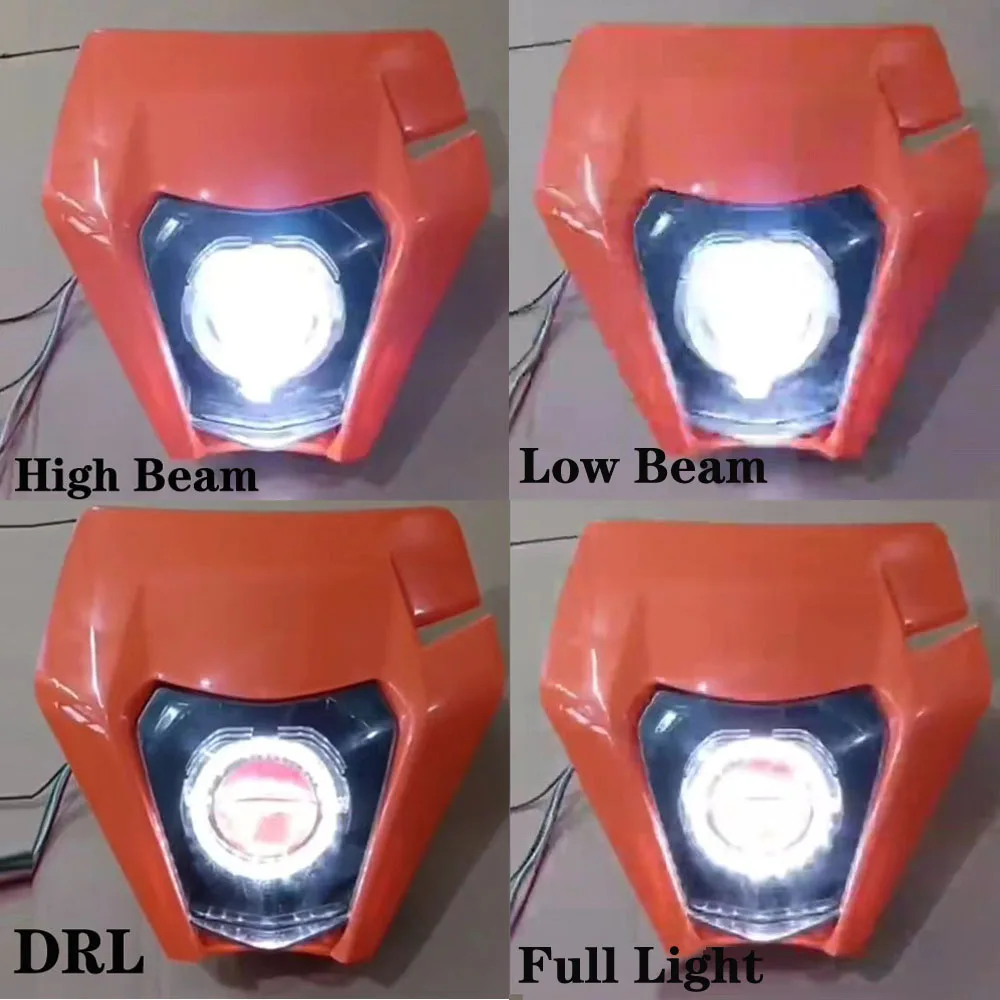 オートバイledヘッドライトハイ/ロービーム天使目drlヘッドランプ