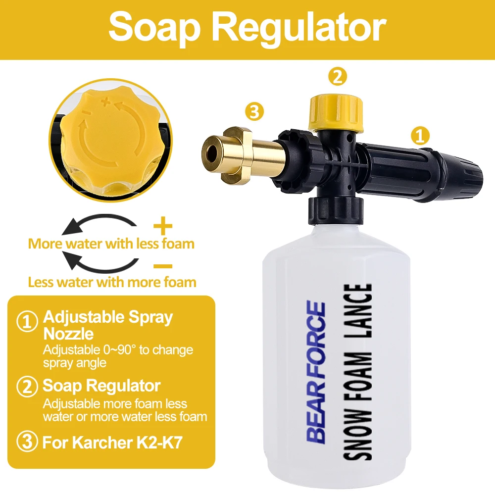 Premium Car Snow Foam Lance Nozzle for High Pressure Washers