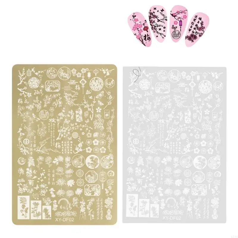1Set Art Stamping Temeplates Art Stamping Plates DIY Tools X7JA