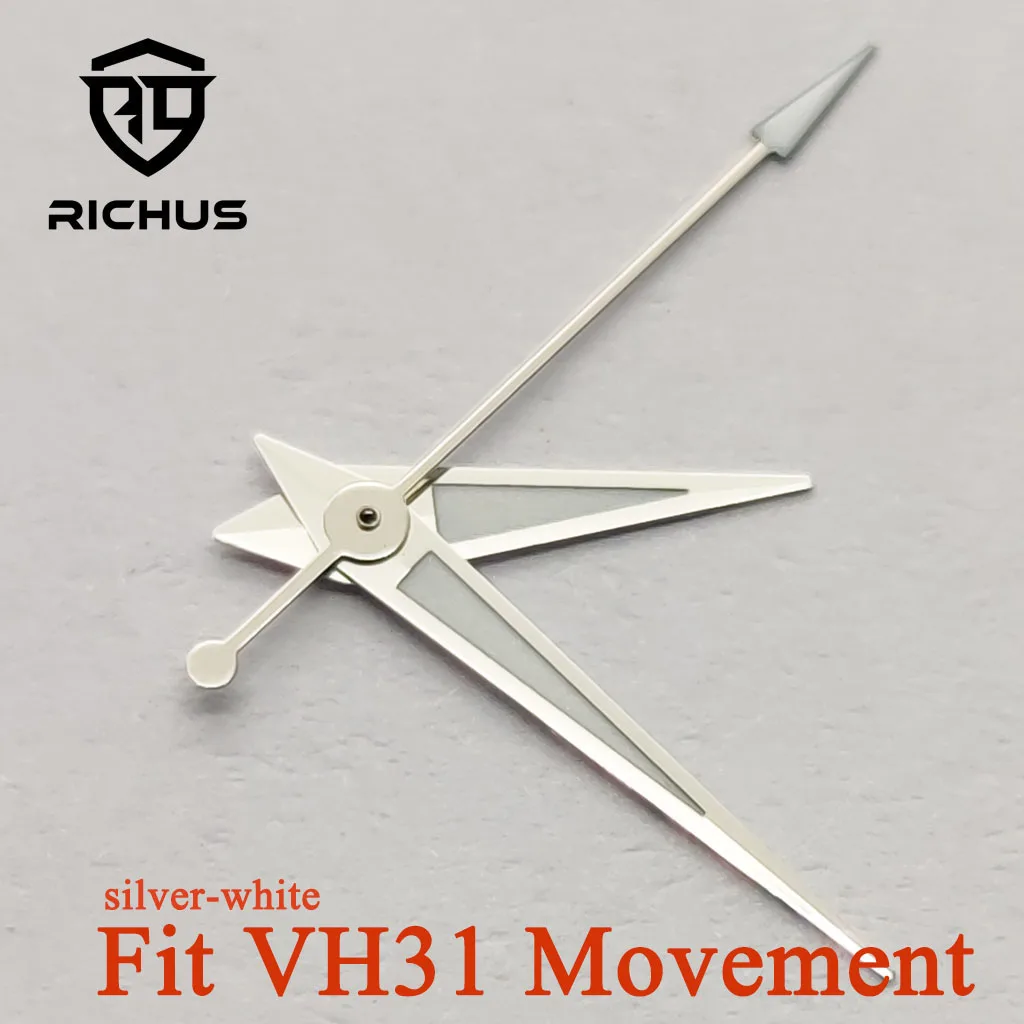 RICHUS Green Luminous Silver Watch Hands - Premium Watch Accessories
