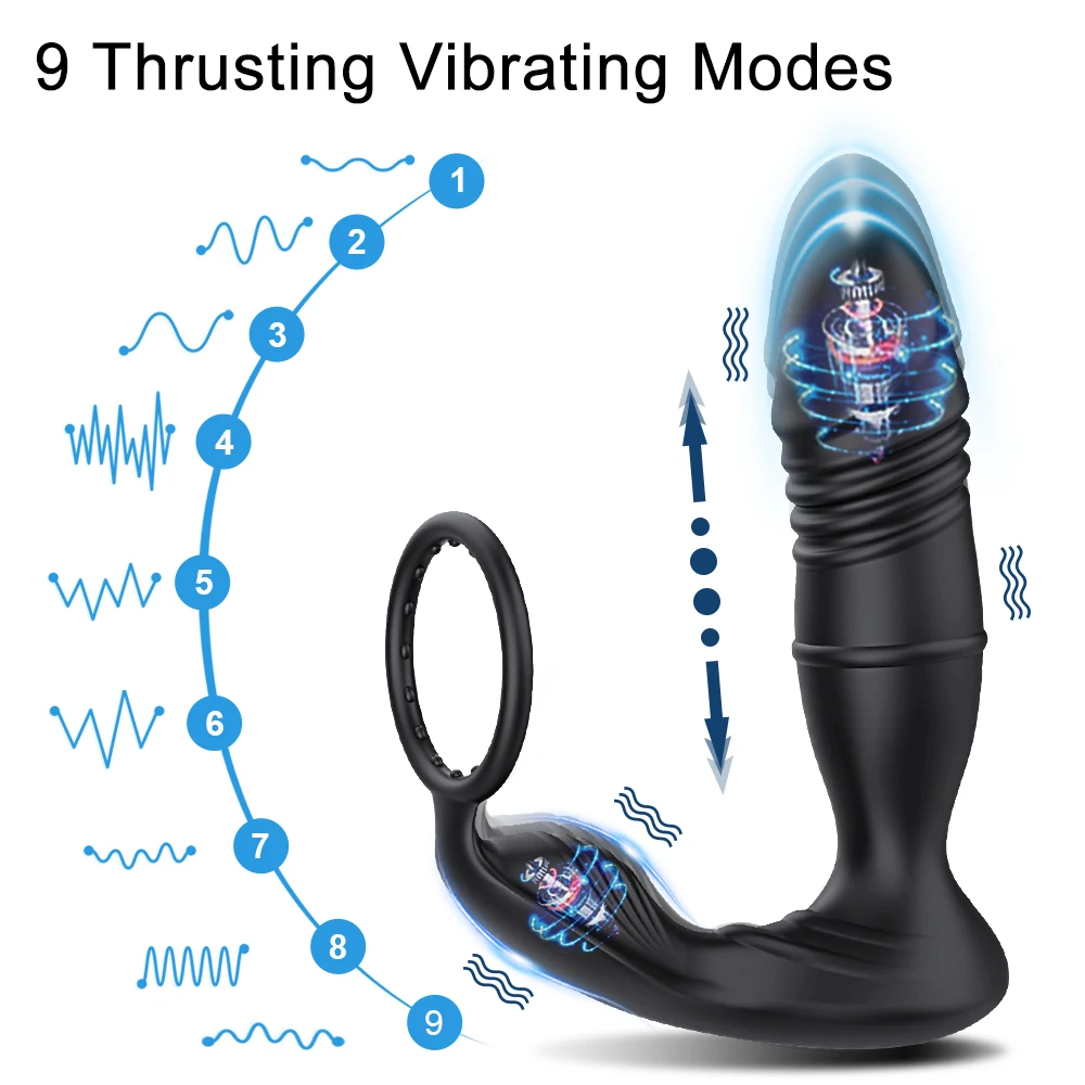 Male Thrusting Prostate Massager anal plug vibrator anal masturbator vibrator sex toy Bluetooth APP Vibrator for Men Gay Anal Plug Wireless Remote Butt Plug Sex Toy for Couples