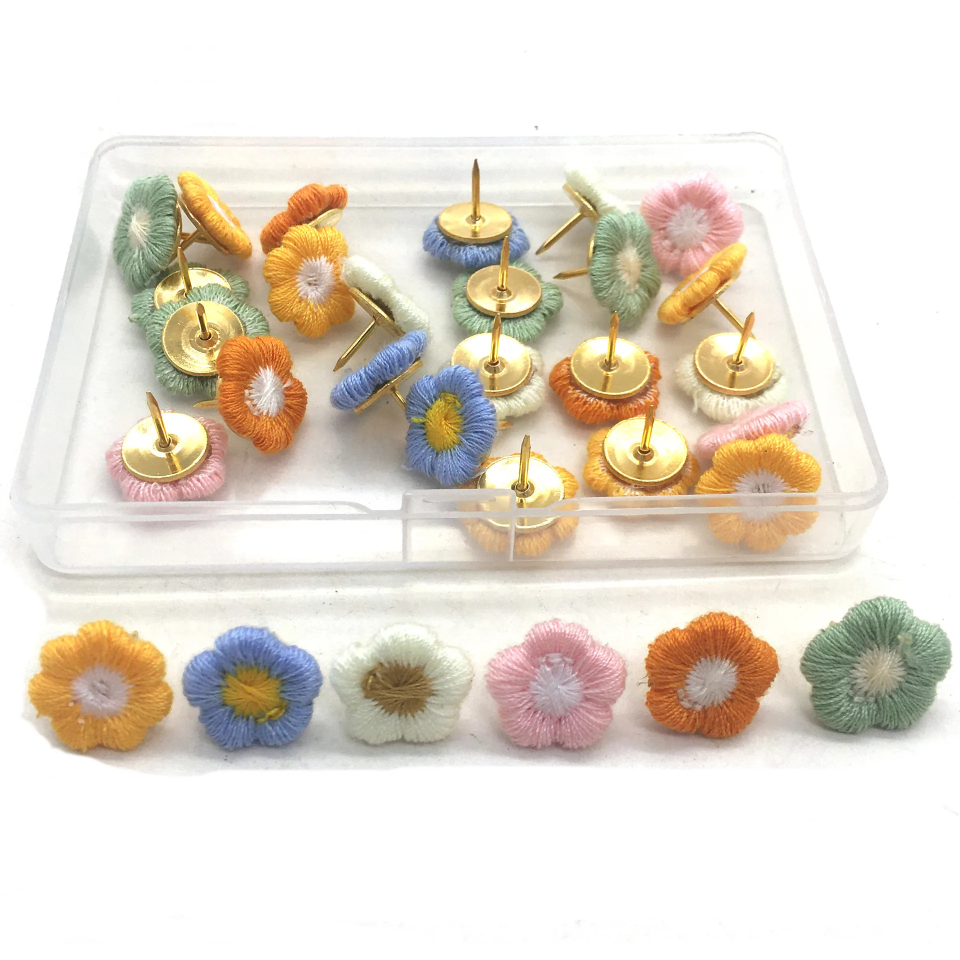 30pcs Thumbtack Pins Flower Pushpins Decorative Cork Board Pins Map